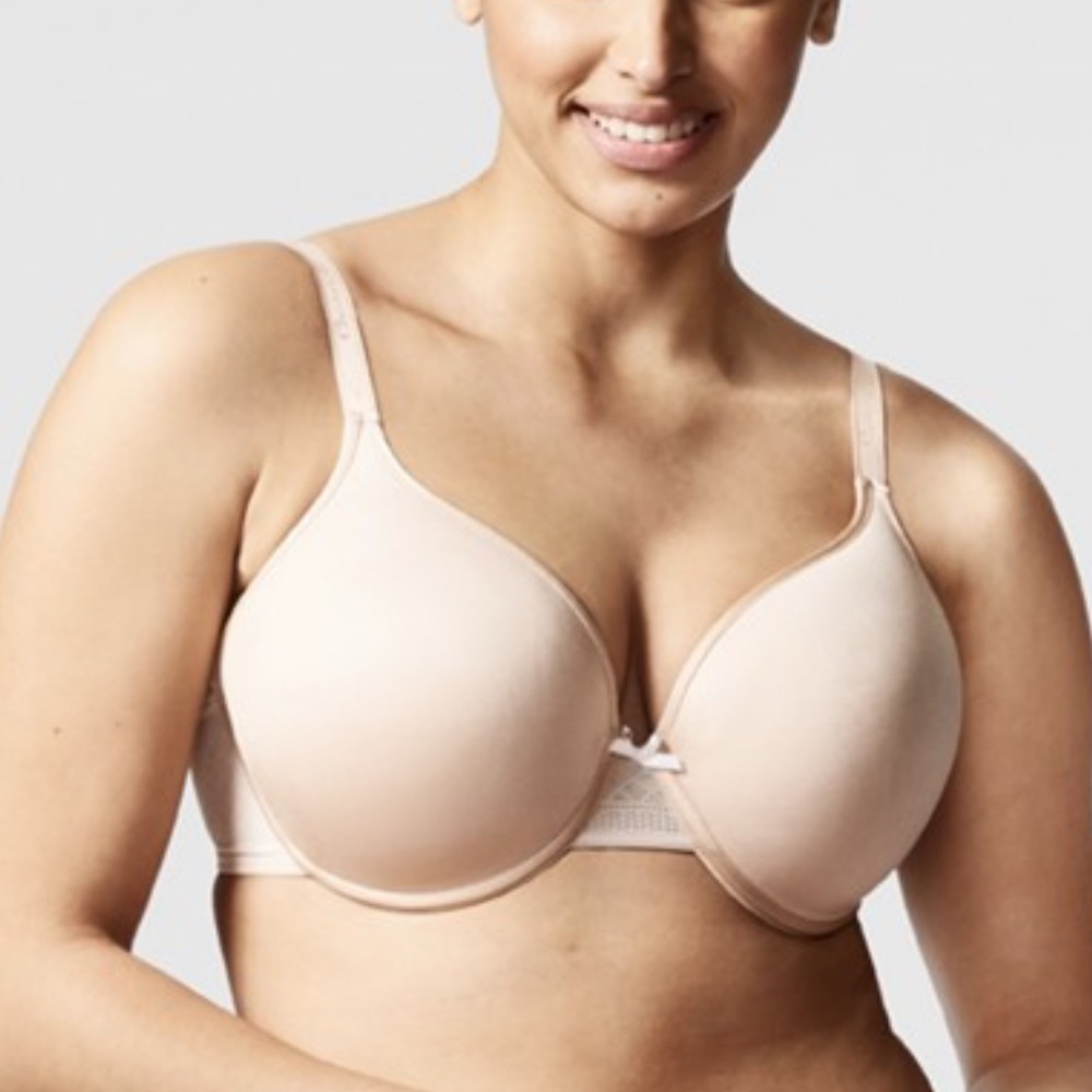NEVER WORN!! Chantelle Ideal Back Smoothing Bra Nude Blush Small Band Large Cup